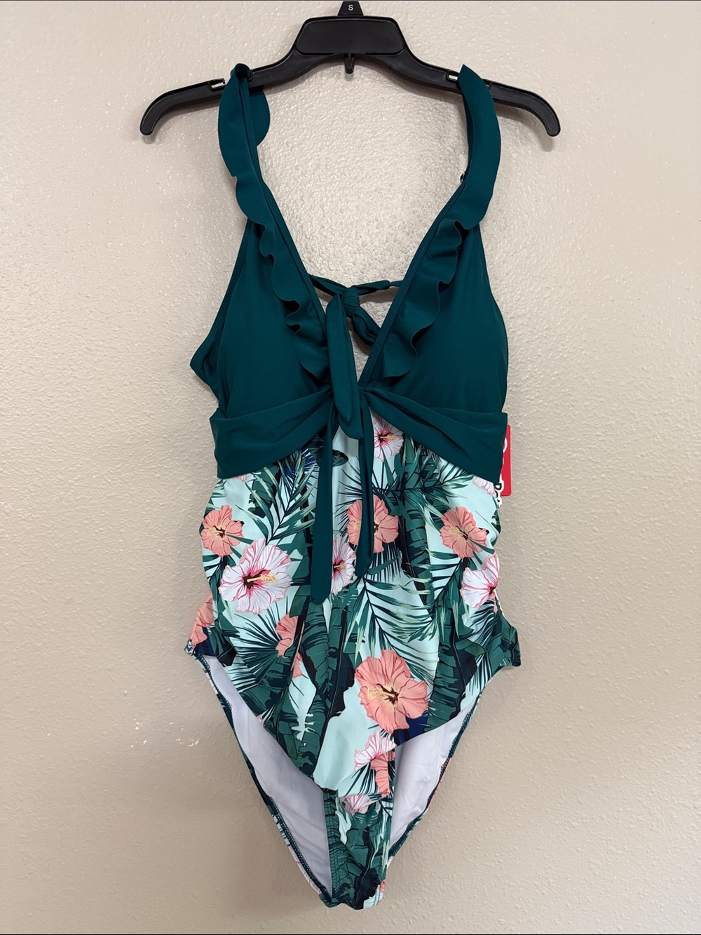 Floral Print Ruffled Tummy Control One Piece Bathing Suit Swimsuit